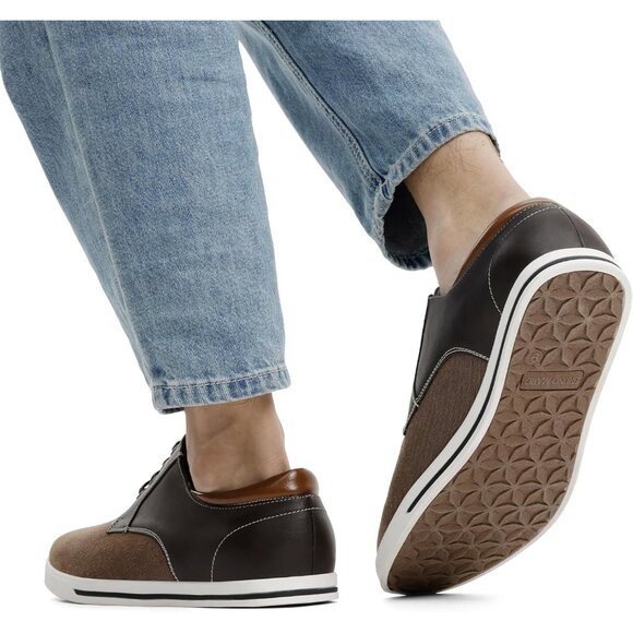 Bruno Marc Men Dark/Brown Sneakers Canvas Synthetic Comfortable Casual Shoes - Picture 5 of 8